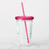 Cute Blue Cupcake met Kawaii Face Acryl Drinkbeker (Links)