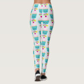 Cute Blue Cupcake met Kawaii Face Leggings (Achterkant)