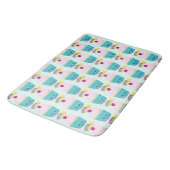 Cute Blue Cupcake met Kawaii Face Pattern Badmat (Gekanteld)