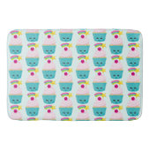 Cute Blue Cupcake met Kawaii Face Pattern Badmat (Voorkant)