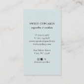 Cute Blue Cupcakes Dessert carte de visite (Dos)