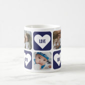 Cute Blue Custom Photo Love Mok with Heart (Center)