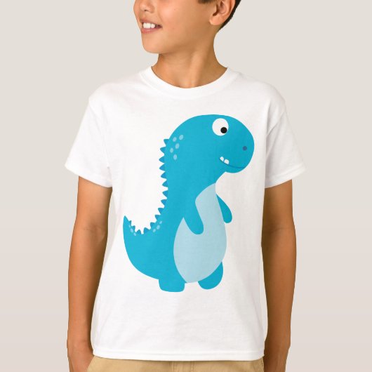 Cute blue Dino T-Shirt (Voorkant)