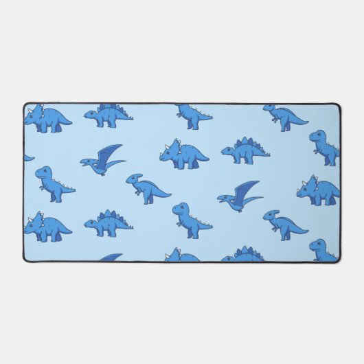 Cute Blue Dinosaur Bureau Mat (Recto)