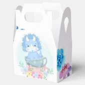 Cute Blue Dinosaur Inside Teacups Boy Baby shower Bedankdoosjes (Geopend)