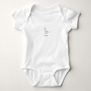 Cute Blue Dinosaur Mesozoic Dino Romper