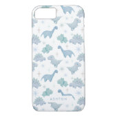 Cute Blue Dinosaur Pattern Boys Case-Mate iPhone Case (Achterkant)