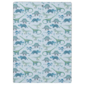 Cute Blue Dinosaur Pattern Klembord (Achterkant)