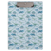 Cute Blue Dinosaur Pattern Klembord (Voorkant)