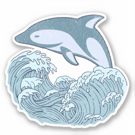 Cute blue dolphin sticker (Voorkant)