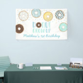 Cute Blue Donut groeit op zaterdag Spandoek (Beurs)
