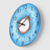 Cute Blue Donut Grote Klok (Hoek)