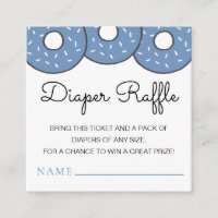 Cute Blue Donuts Baby shower Diaper Raffle