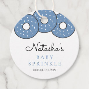 Cute Blue Donuts Baby shower Sprinkle Bedankjes Labels