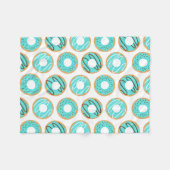 Cute Blue Donuts Pattern Fleece Deken (Voorkant (Horizontaal))