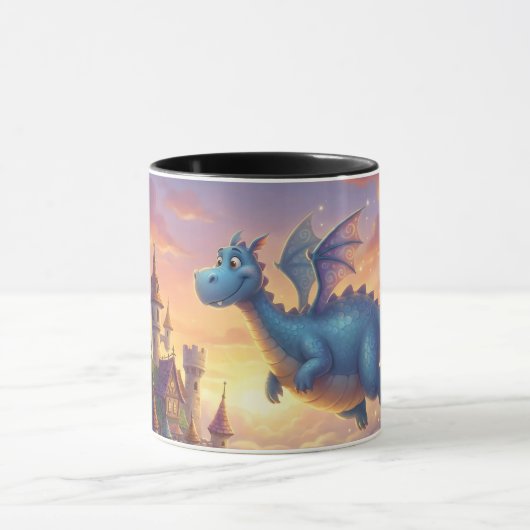 Cute Blue Dragon Fantasy Coffee Mug  Mok (Midden)