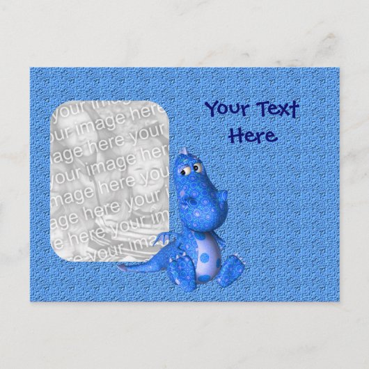 Cute Blue Dragon Photo Briefkaart (Voorkant)
