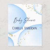 Cute Blue Elephant and Eucalyptus Baby shower Game Flyer (Achterkant)