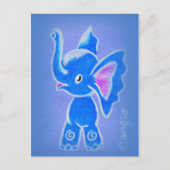 Cute Blue Elephant Briefkaart (Voorkant)