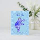 Cute Blue Elephant KingThank You Cartes (Debout devant)