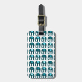 Cute Blue Elephants Pattern GEPERSONALISEERD Bagagelabel (Voorkant verticaal)