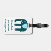 Cute Blue Elephants Pattern GEPERSONALISEERD Bagagelabel (Achterkant horizontaal)
