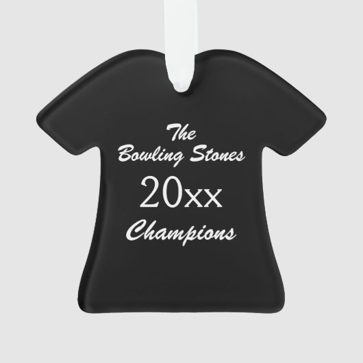 Cute Blue en Black Bowling Shirt Ornament (achterkant)