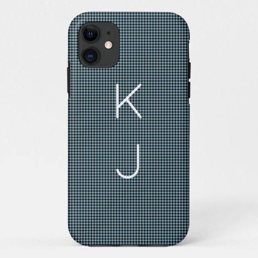Cute Blue en Black Stippen Pattern iPhone Case (Achterkant)