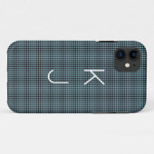 Cute Blue en Black Stippen Pattern iPhone Case (Achterkant (horizontaal))