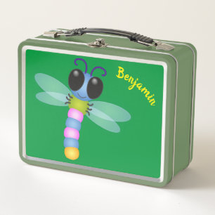 Cute blue en roze dragonfly cartoon illustratie
