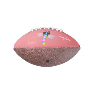 Cute blue en roze dragonfly cartoon illustratie american football