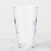 Cute blue en roze dragonfly cartoon illustratie glas (Rechts)