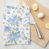 Cute Blue et rose Floral serviette de cuisine (Quart Plié)