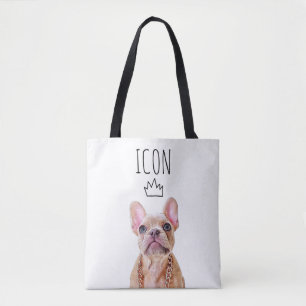 Cute Blue Eyed French Bulldog   Frenchie ICON Draagtas