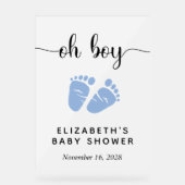 Cute Blue Feet Baby Boy Douche Bienvenue Frosted (Recto)