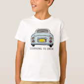 Cute Blue Figaro Car Learning to Drive T-shirt (Voorkant)