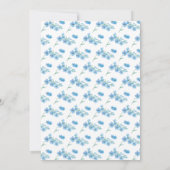 Cute Blue Floral Pattern Baby shower Invitation (Dos)