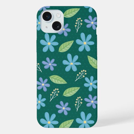 Cute Blue Floral Seamless Pattern (Verso)