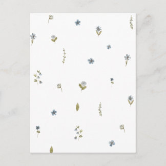 Cute Blue Flowers Spring Floral Card. Briefkaart