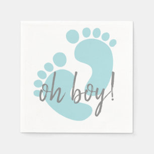 Cute Blue Footprint Baby shower Servet
