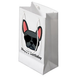 Cute Blue French Bulldog Face Small Gift Bag Klein Cadeauzakje