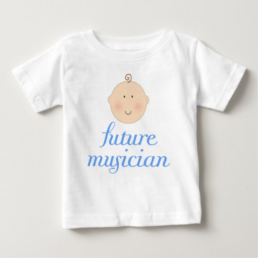 Cute Blue Future musicus baby head (Voorkant)