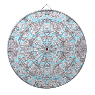 Cute blue gray classic floral dartbord