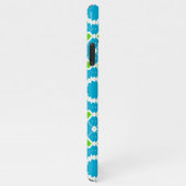 Cute Blue Green and White Mosaic Geometric Pattern iPhone Hoesje (Rechterkant)