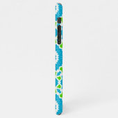 Cute Blue Green and White Mosaic Geometric Pattern iPhone Hoesje (Linkerkant)