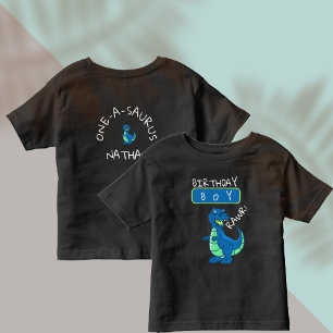 Cute Blue Green Dinosaur First Birthday Kinder Shirts
