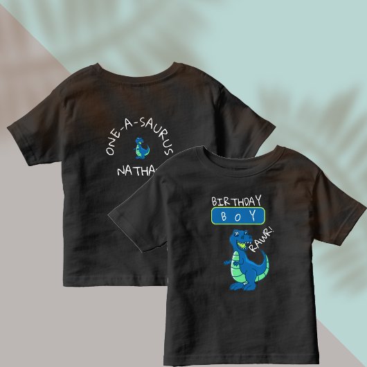 Cute Blue Green Dinosaur First Birthday Kinder Shirts