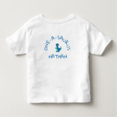 Cute Blue Green Dinosaur First Birthday Kinder Shirts (Achterkant)