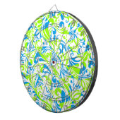 Cute blue green gemengde florale patronen dartbord (Voorkant Rechts)