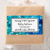 Cute Blue Green White Shipping Label (Insitu)